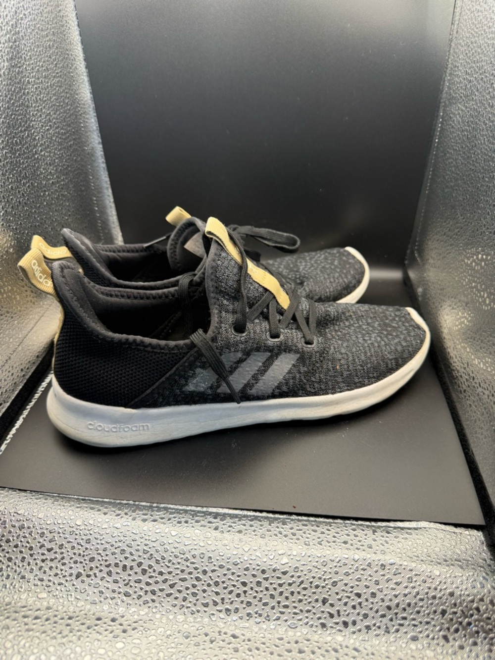 adidas Black and Gold Lightweight‎ Knit Sneakers